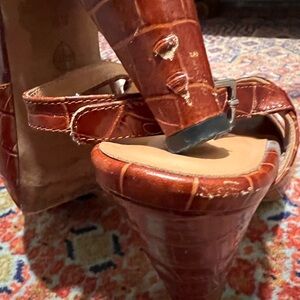 Rachel Comey Tan Croc-Patterned Heels